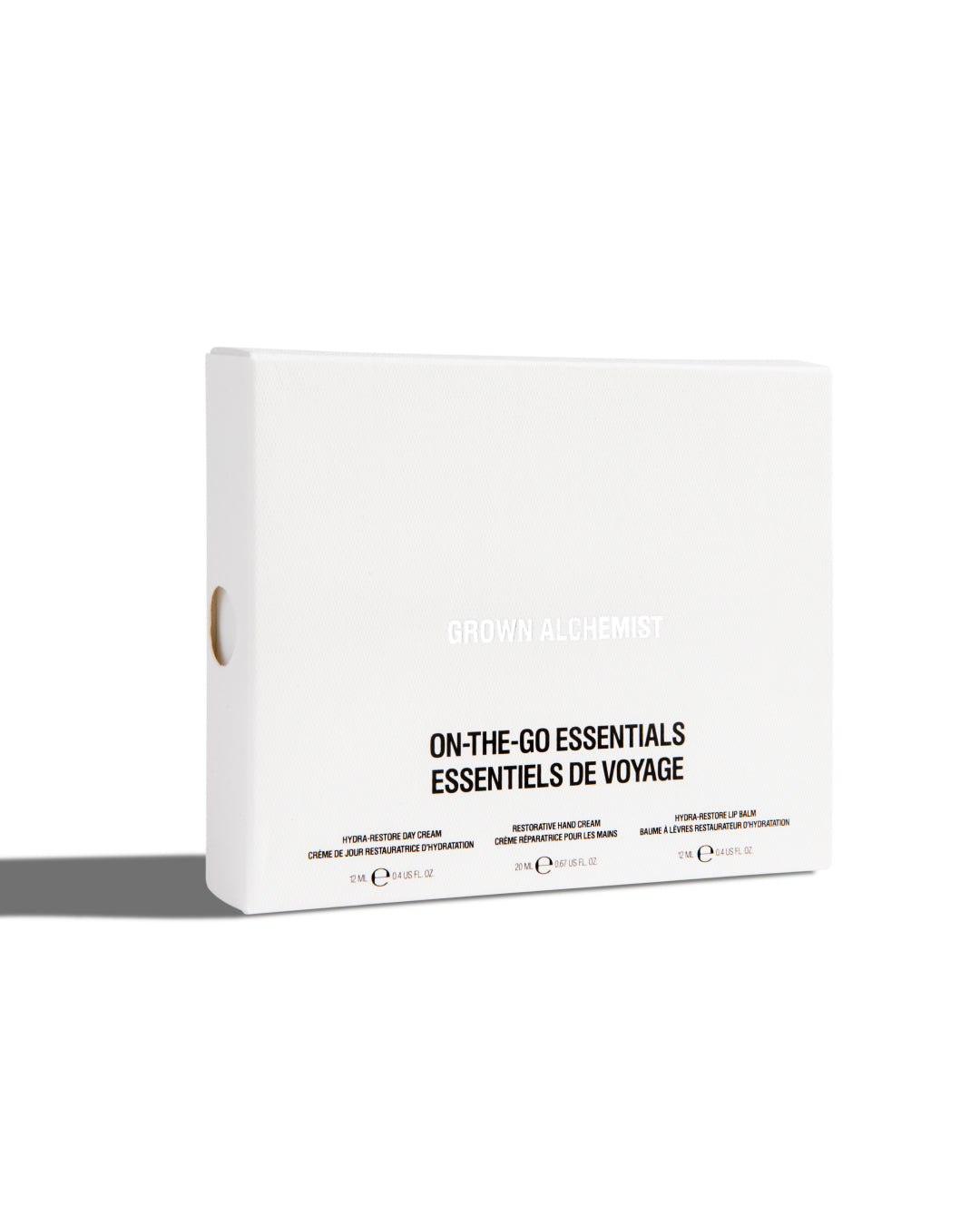 White box labeled 'On-the-Go Essentials' on a white background