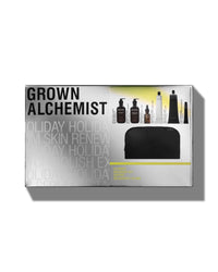 Grown Alchemist holiday skin care set packaging on a white background