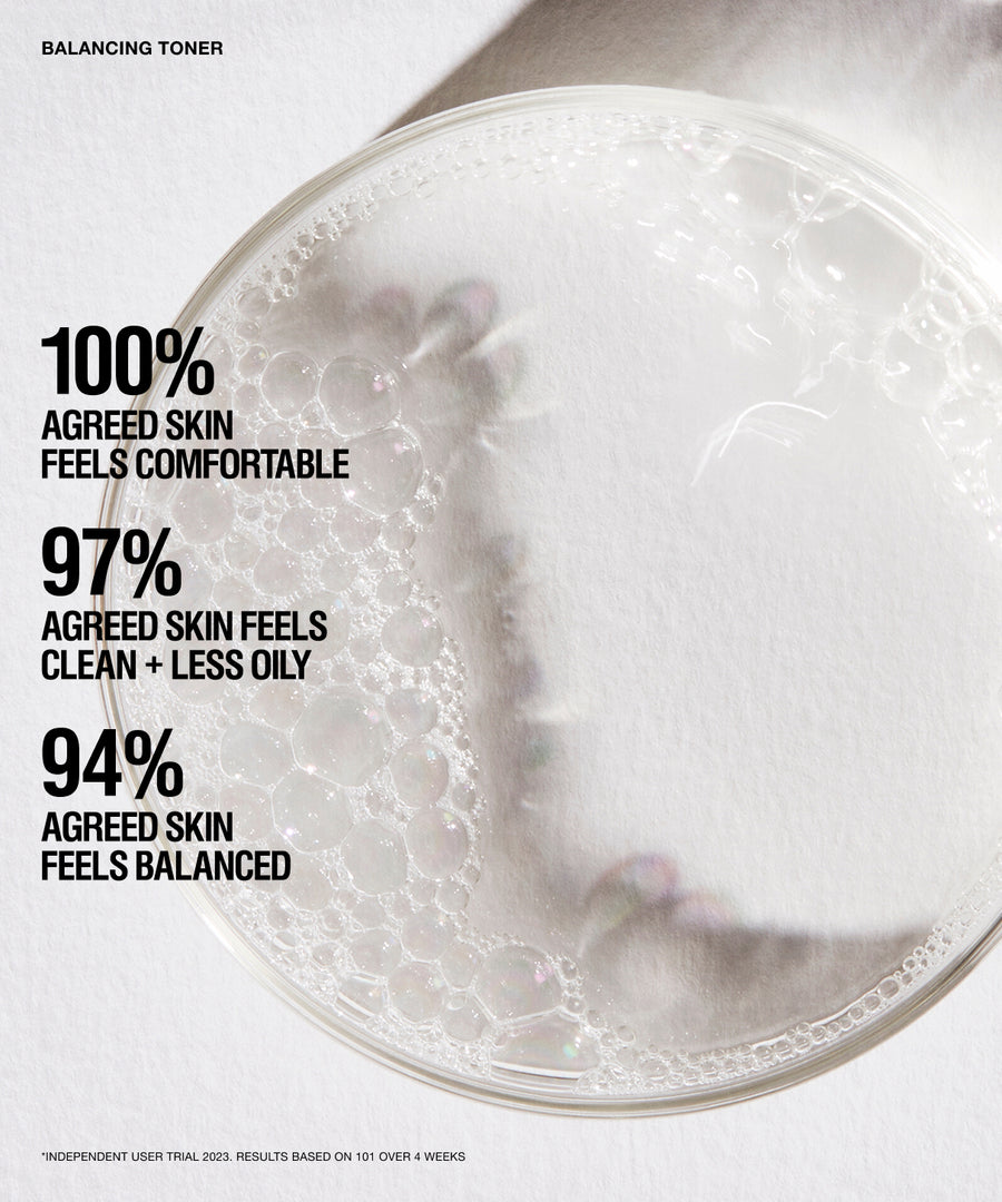 Balancing Toner texture shown up close for a refreshing skincare experience.
