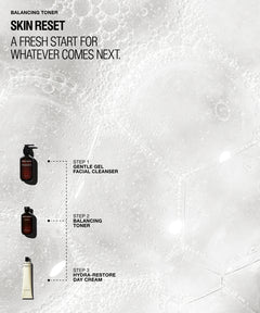 Balancing Toner used after cleansing to refresh the skin and prepare it for the next steps in your routine.