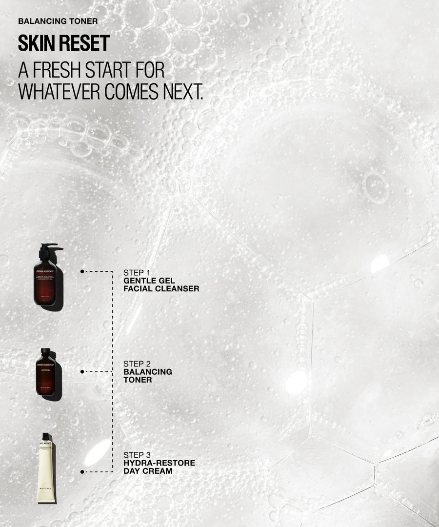 Balancing Toner used after cleansing to refresh the skin and prepare it for the next steps in your routine.