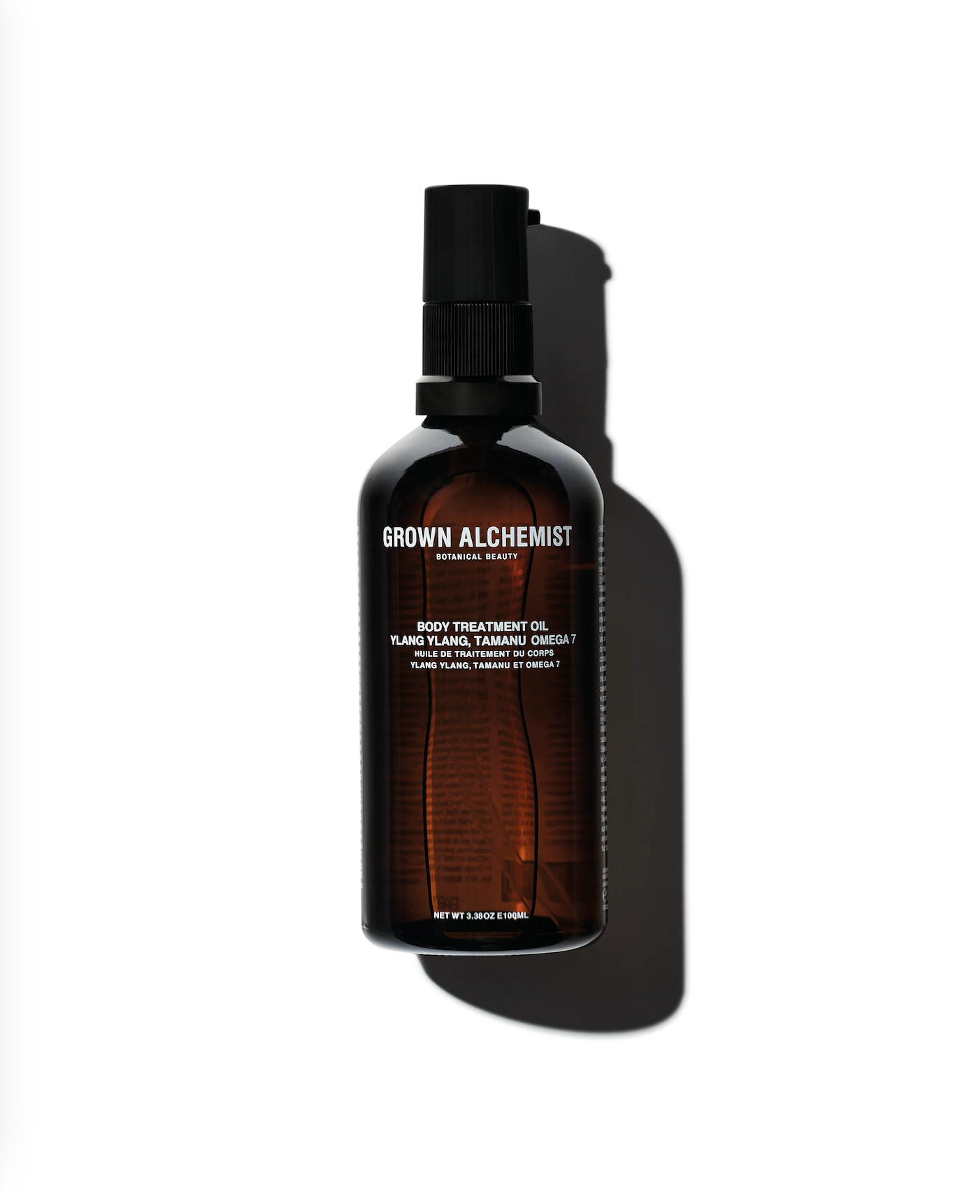 Grown Alchemist body treatment oil bottle on a white background