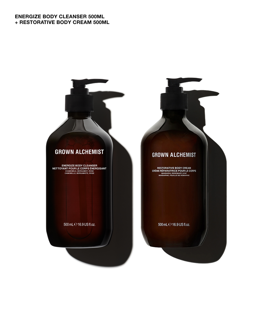 Energize Body Cleanser + Restorative Body Cream - 500mL