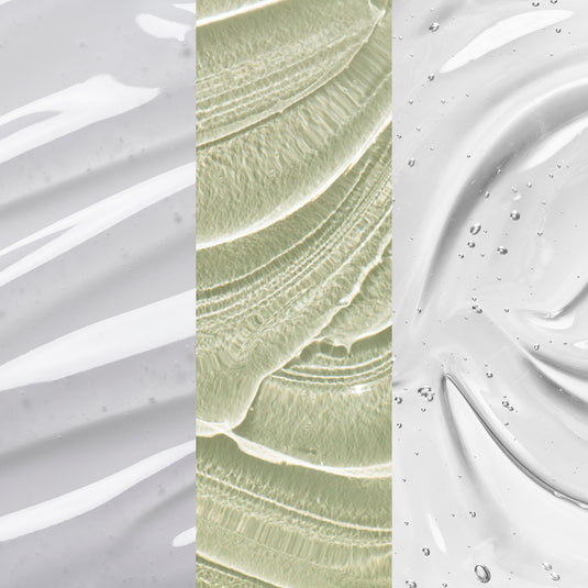 Collage of Three different textures on a white background