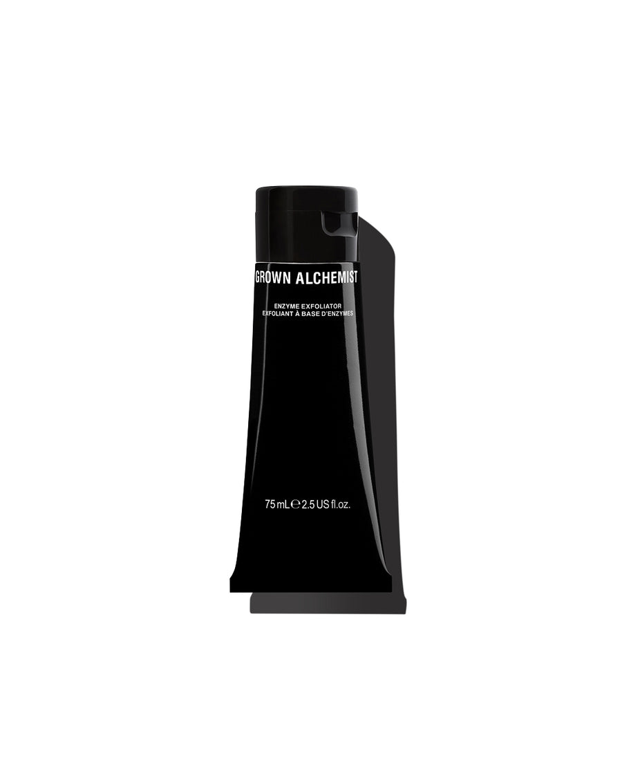 Black tube of Grown Alchemist product on a white background