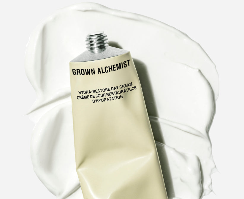 Grown Alchemist Hydra-Restore Day Cream tube on a white background