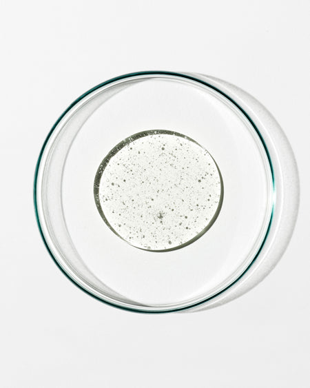 Clear glass plate with a circular pattern on a white background