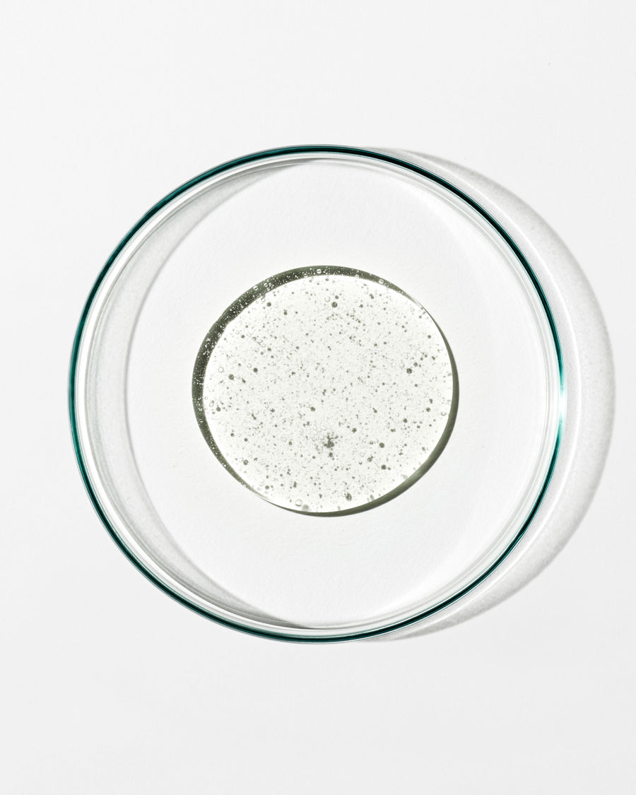 Clear glass plate with a circular pattern on a white background