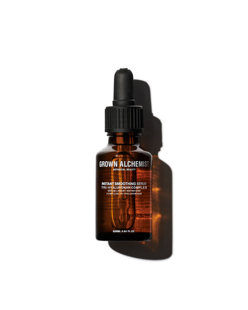 Grown Alchemist skincare serum bottle on a white background