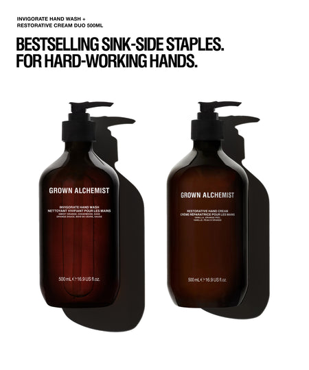 Invigorate Hand Wash + Restorative Hand Cream - 500mL
