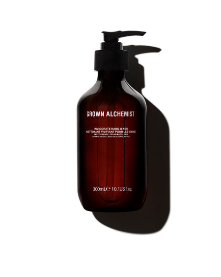 Grown Alchemist hand wash bottle on a white background
