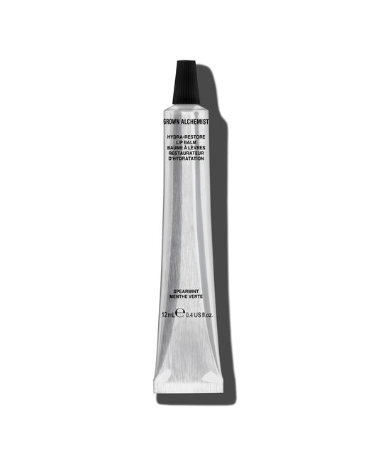 Tube of Hydra-Restore Lip Balm Spearmint on a white background.
