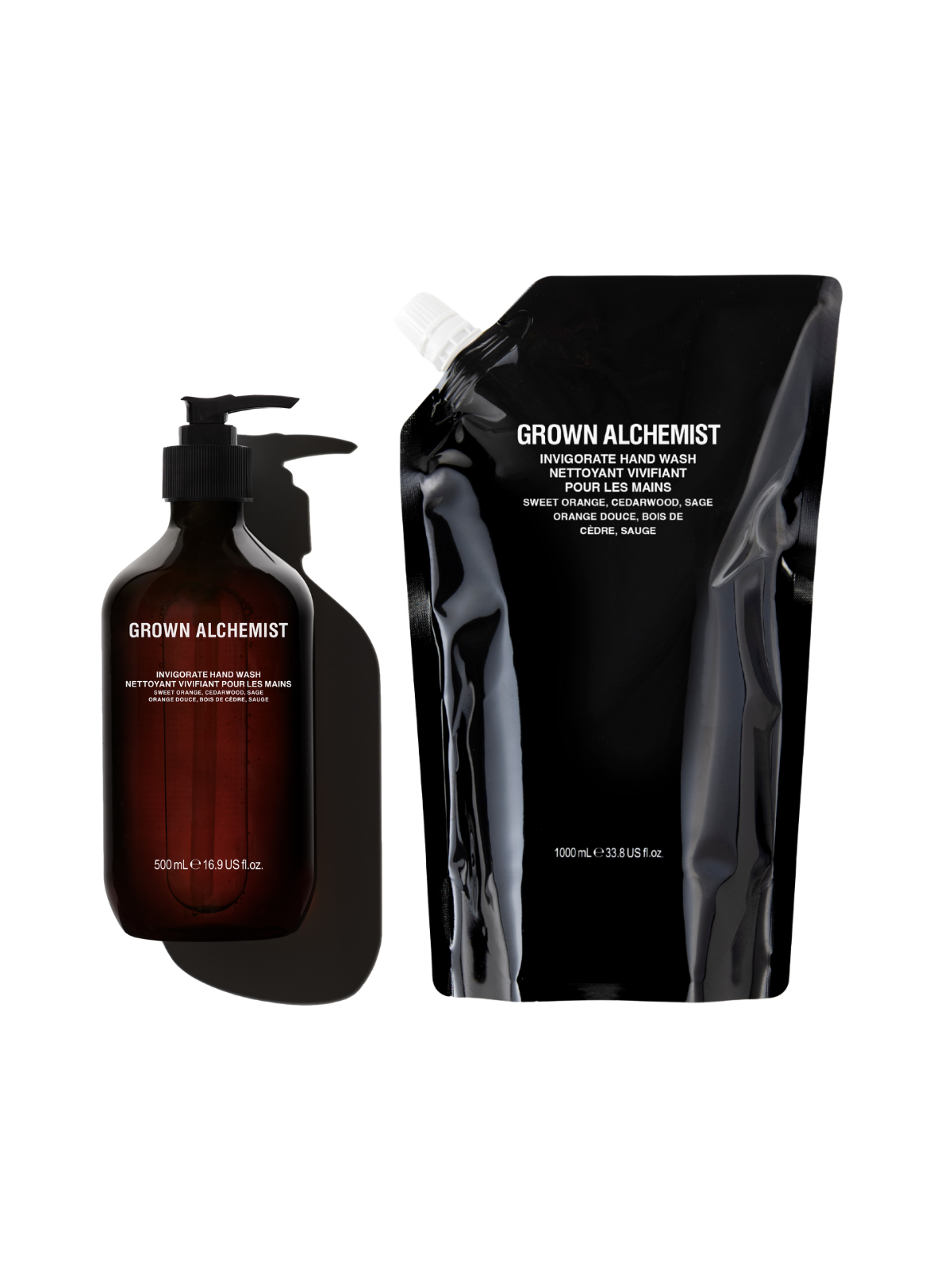 Invigorate Hand Wash 1L Refill Pouch + Full Size Bundle