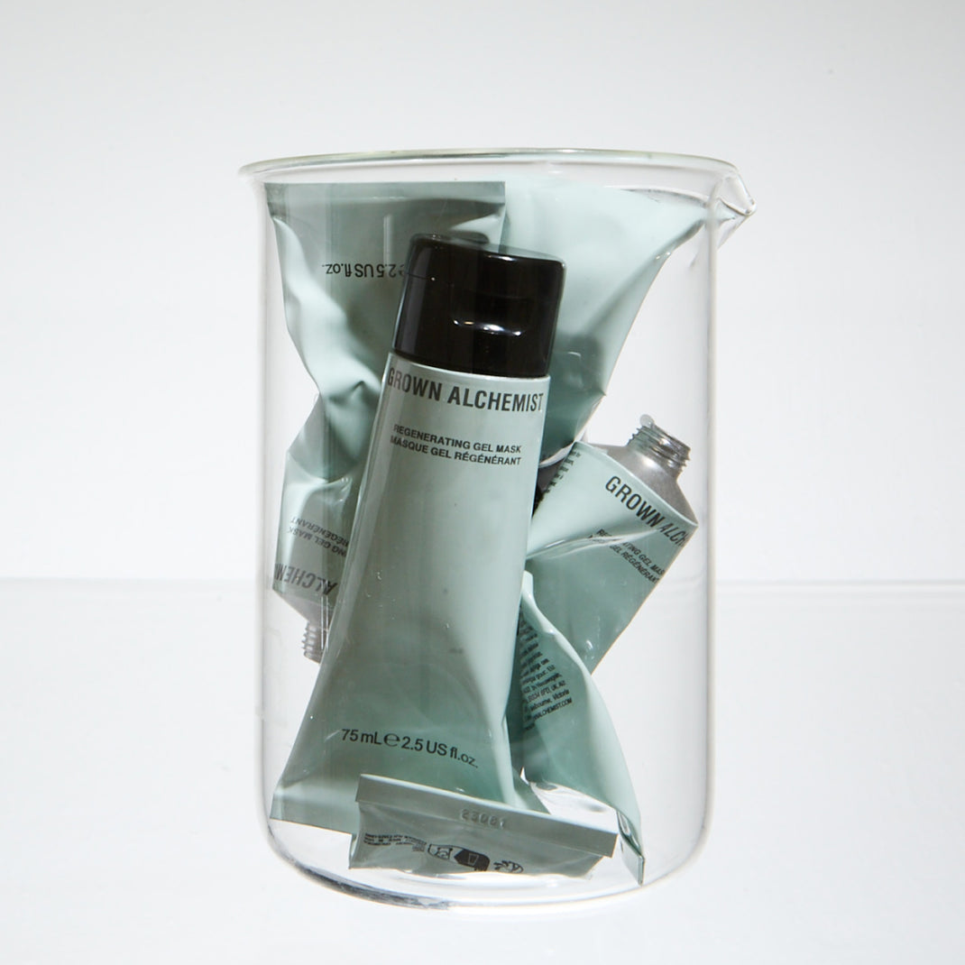 Regenerating Gel Mask in a beaker on a white background