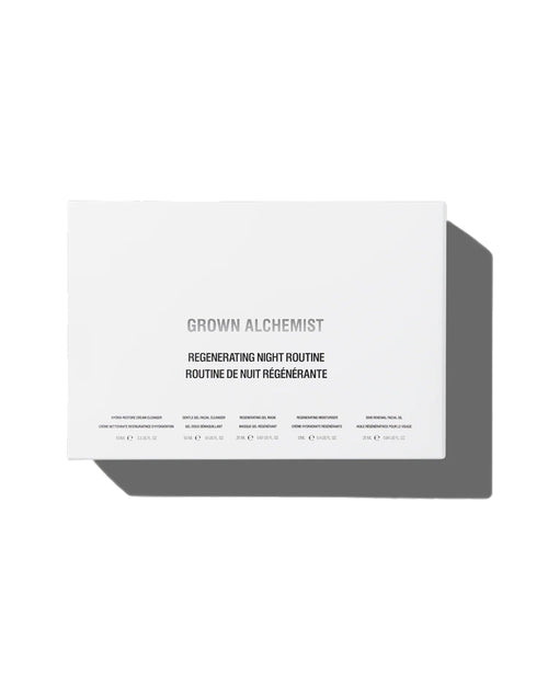 Grown Alchemist regenerating night routine packaging on a white background