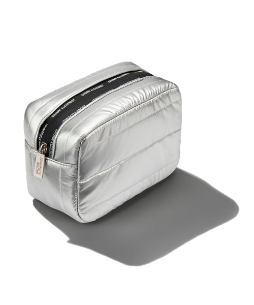SILVER TOILETRY BAG