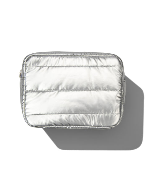 SILVER TOILETRY BAG
