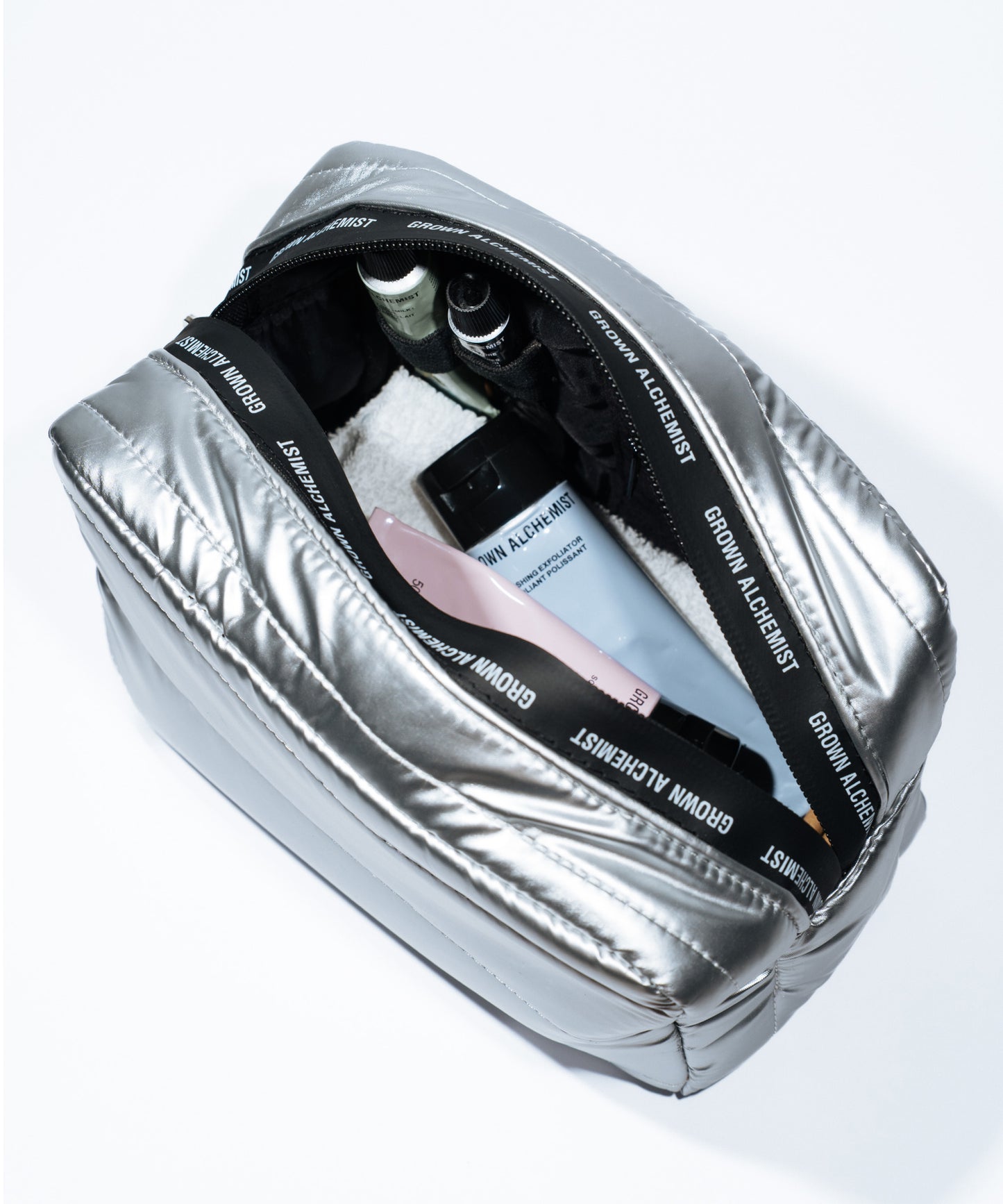SILVER TOILETRY BAG