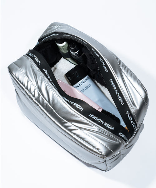 SILVER TOILETRY BAG