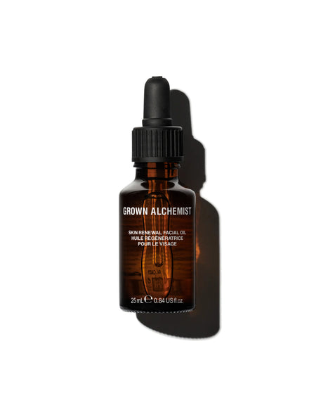 Grown Alchemist facial oil bottle with dropper on a white background